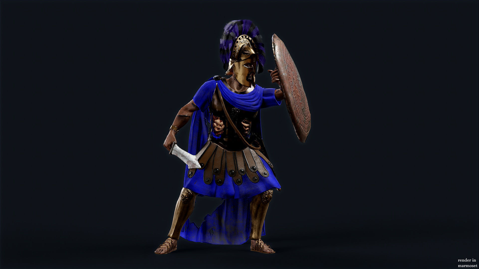 SPARTAN ROYAL GUARD UNDEAD 2 Low-poly 3D model_3