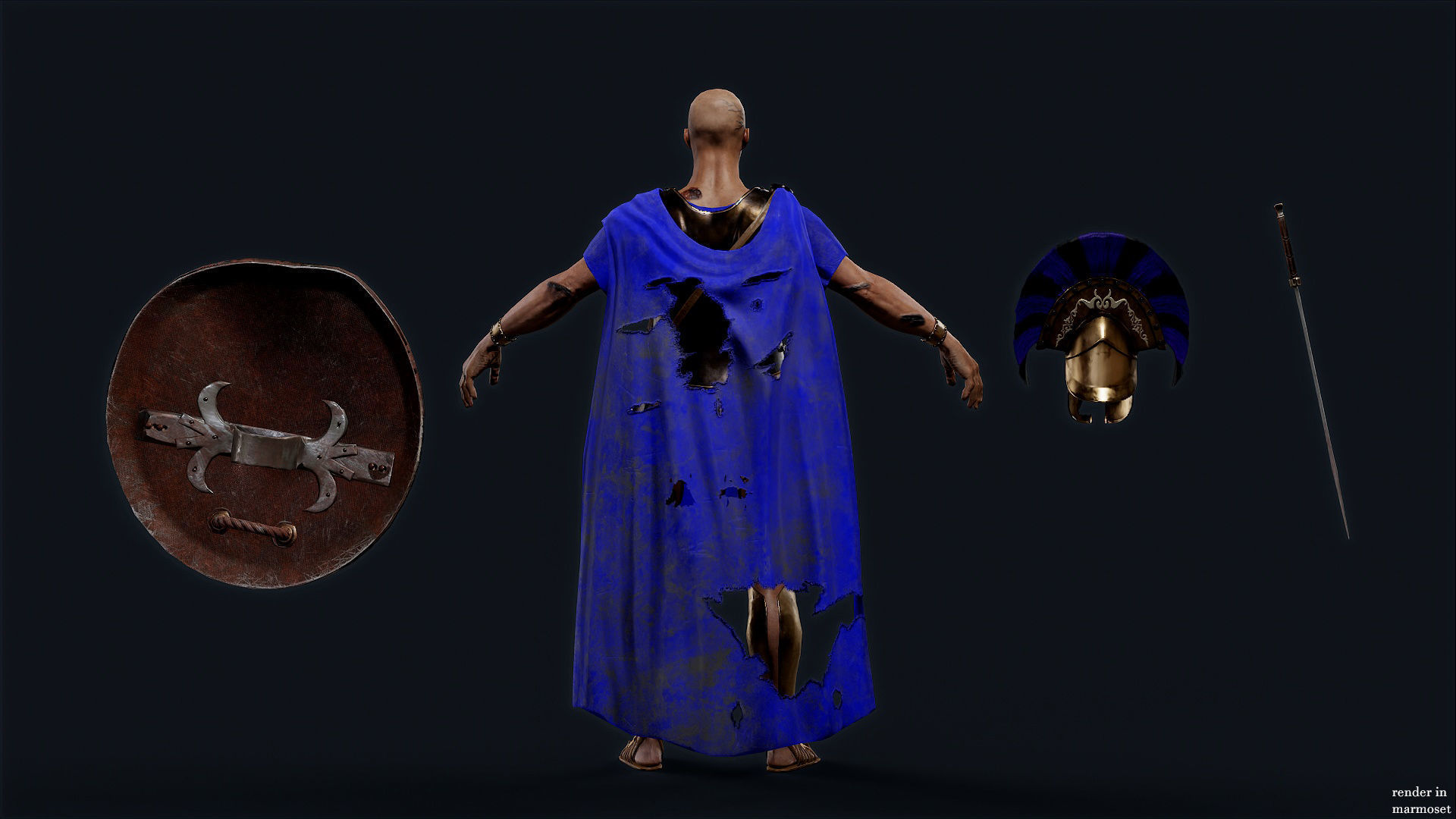 SPARTAN ROYAL GUARD UNDEAD 2 Low-poly 3D model_8