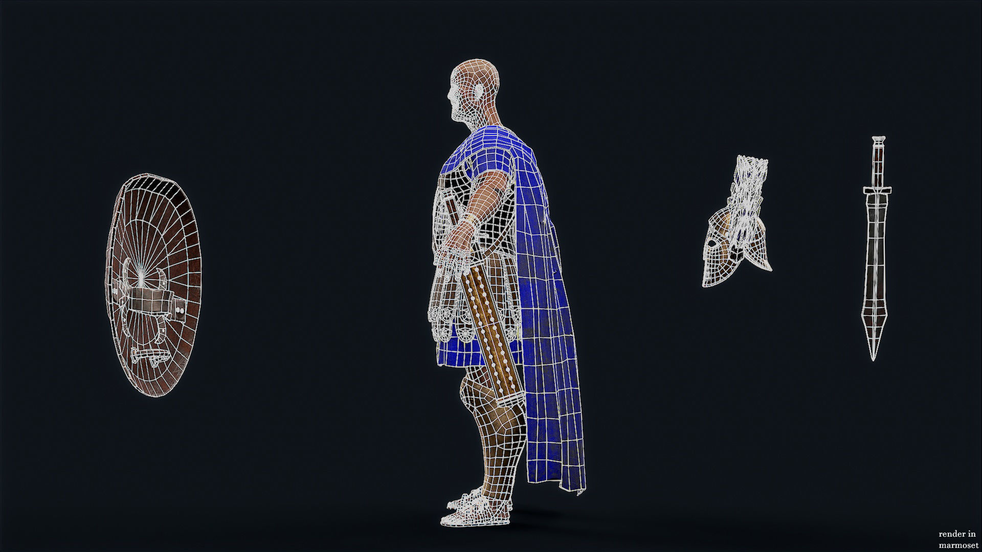 SPARTAN ROYAL GUARD UNDEAD 2 Low-poly 3D model_10