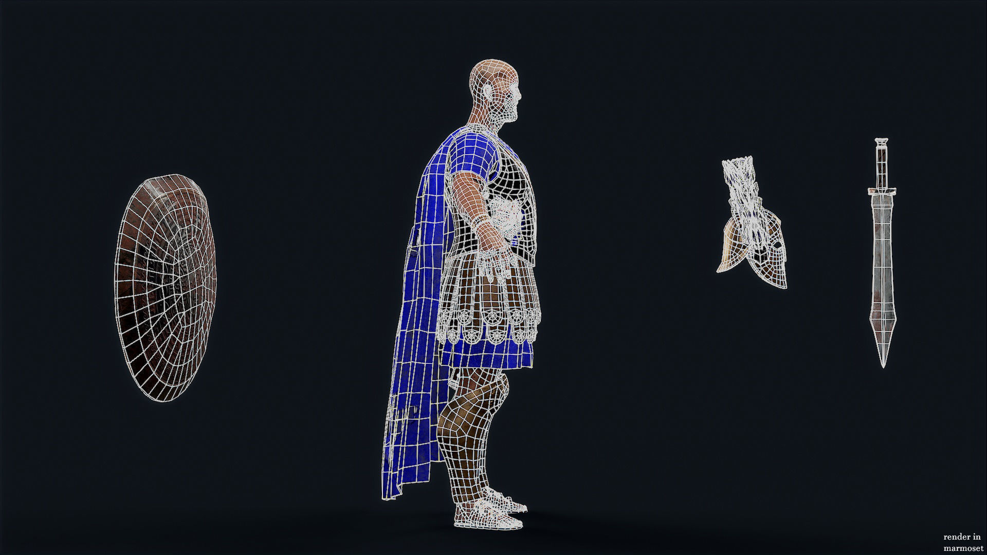 SPARTAN ROYAL GUARD UNDEAD 2 Low-poly 3D model_11