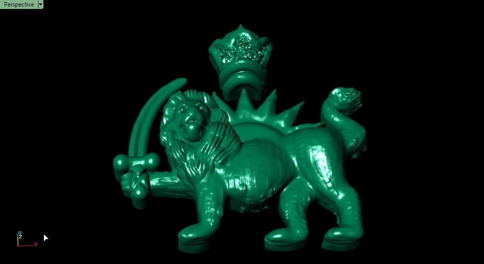 free gold simple lion and sun Free 3D print model_3