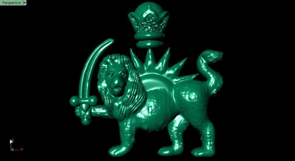 free gold simple lion and sun Free 3D print model_2