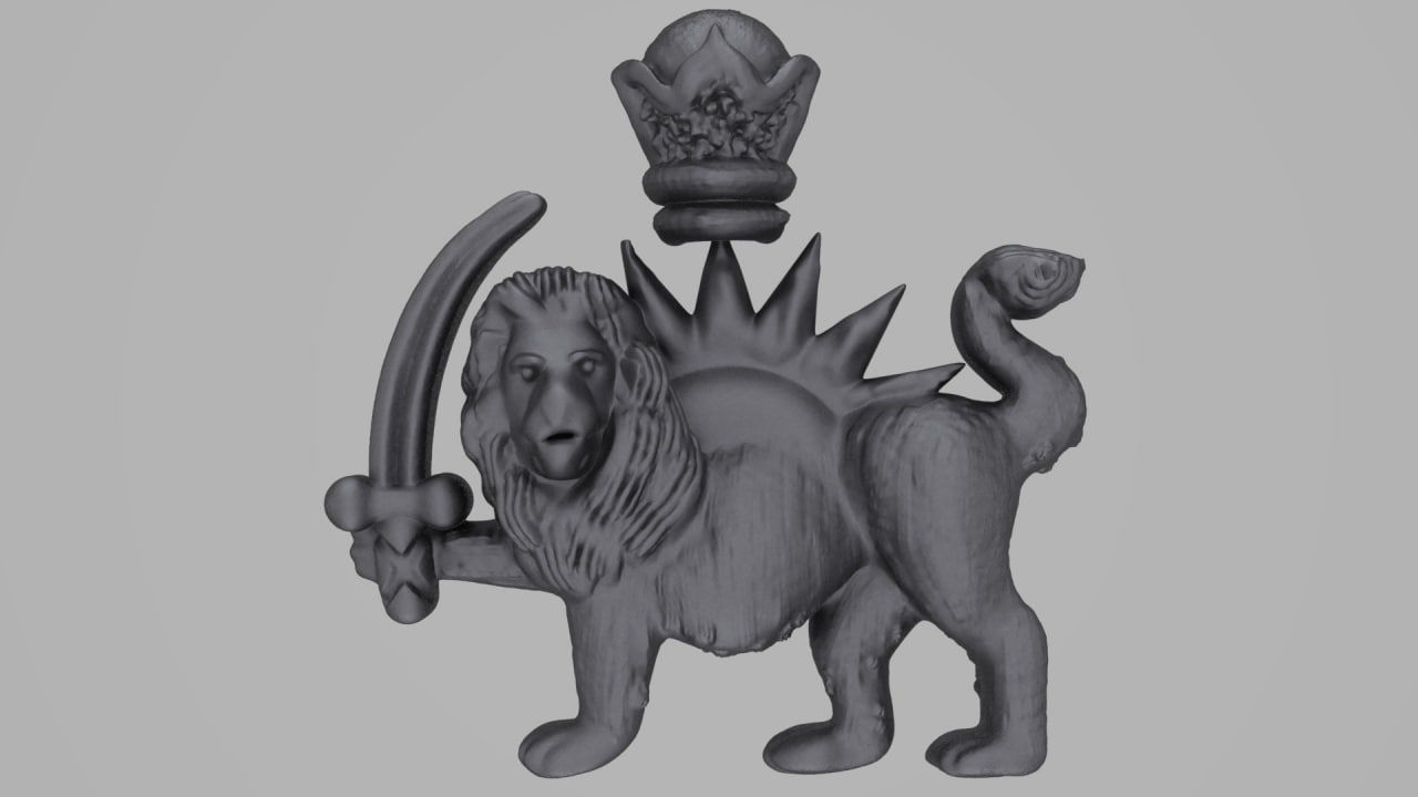 free gold simple lion and sun Free 3D print model_1