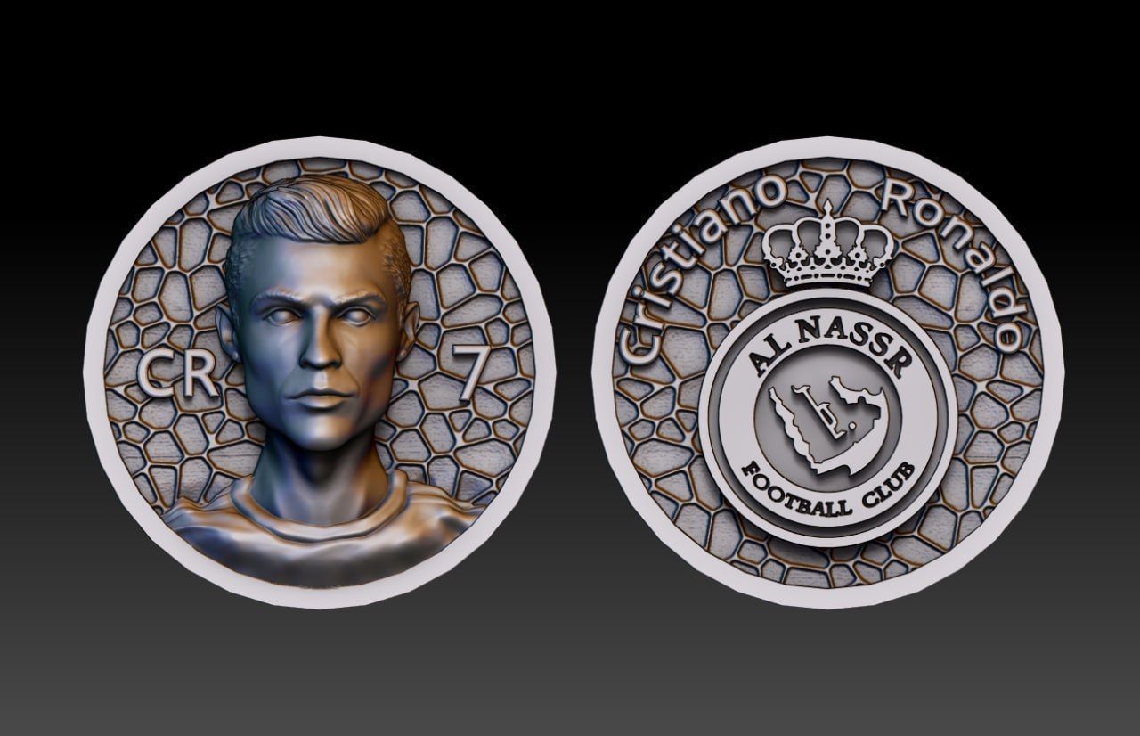Cristiano Ronaldo Gold Coin Pack M26 3D print model_3