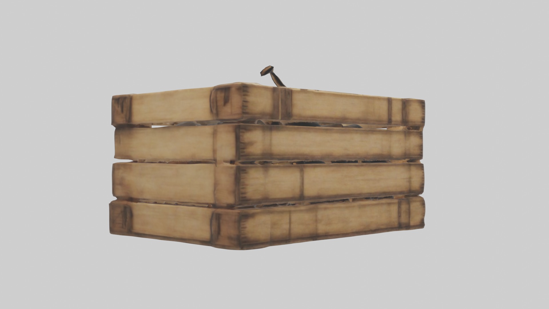 Wooden crate Model Low-poly 3D model_5