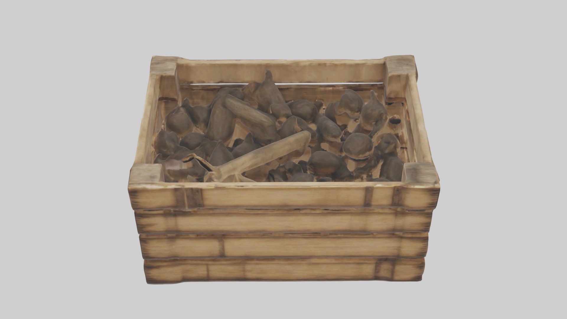 Wooden crate Model Low-poly 3D model_10
