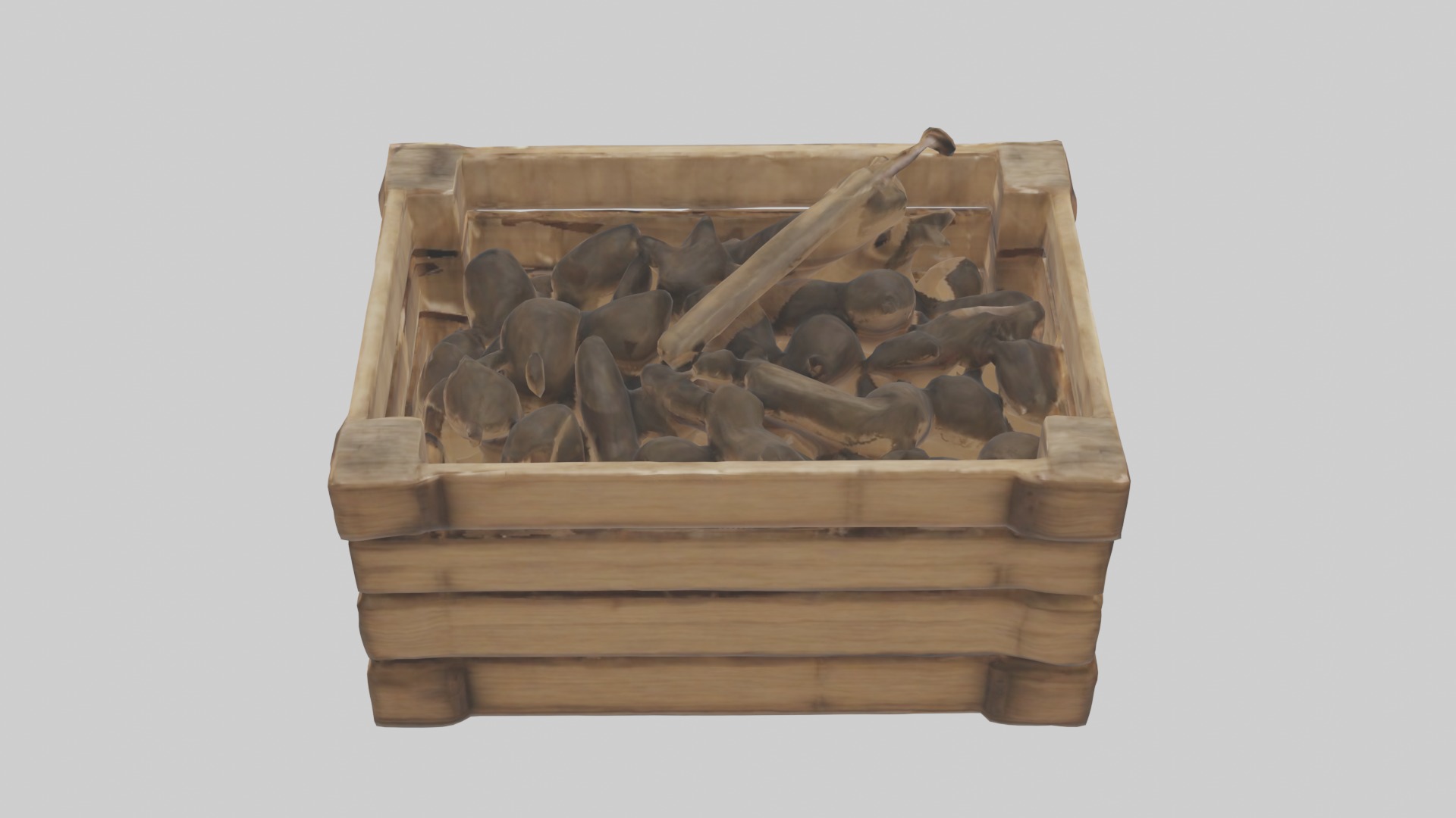 Wooden crate Model Low-poly 3D model_9