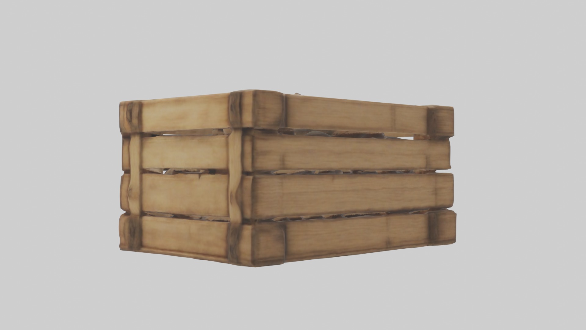 Wooden crate Model Low-poly 3D model_1