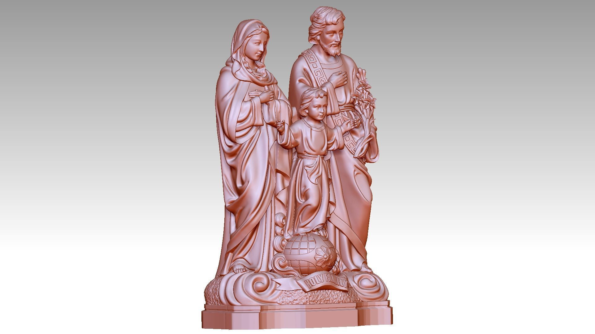 Holy Family - St Joseph - Mary - Jesus 3D print model_7