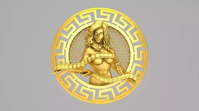 snake lady gold pendant