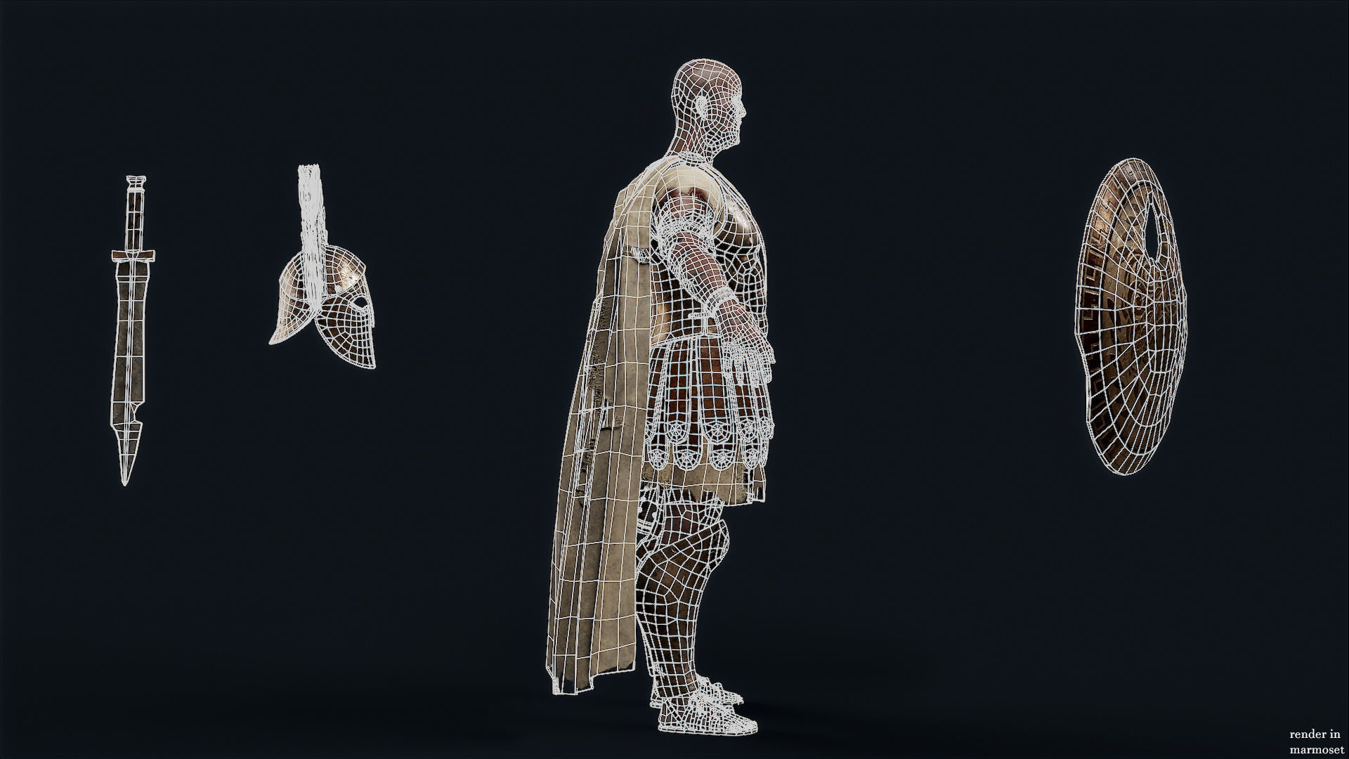 SPARTAN ROYAL GUARD UNDEAD 3 Low-poly 3D model_13