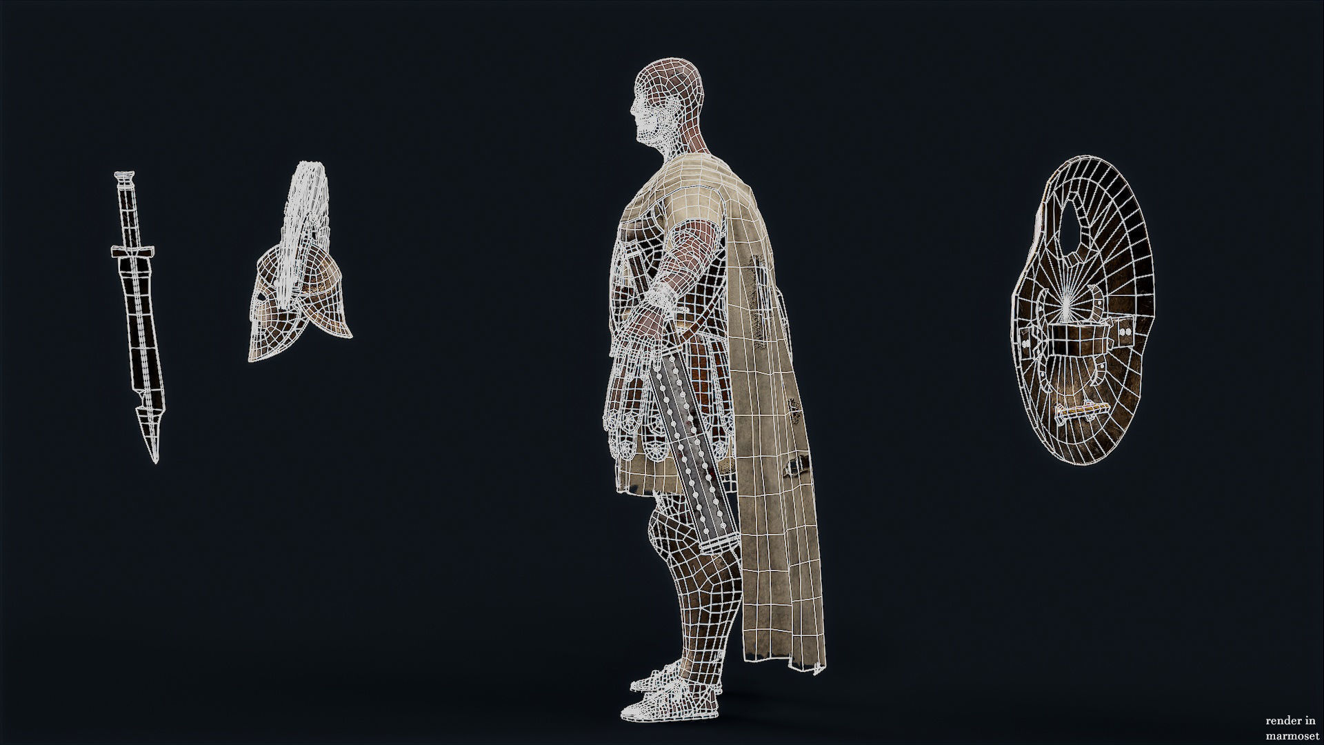 SPARTAN ROYAL GUARD UNDEAD 3 Low-poly 3D model_15