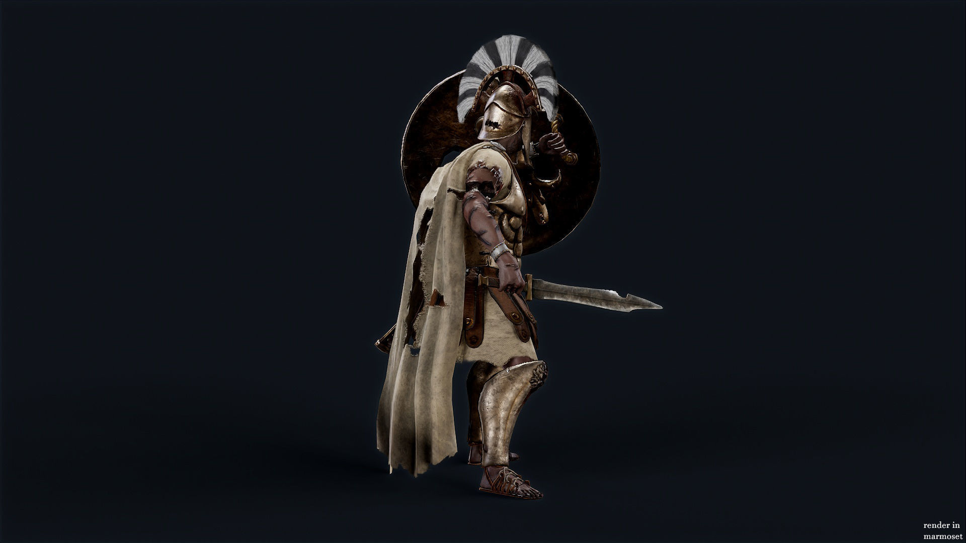 SPARTAN ROYAL GUARD UNDEAD 3 Low-poly 3D model_6