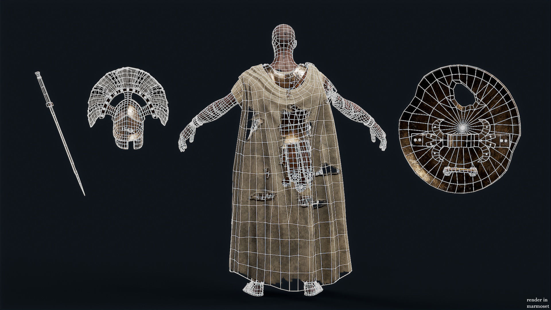 SPARTAN ROYAL GUARD UNDEAD 3 Low-poly 3D model_12