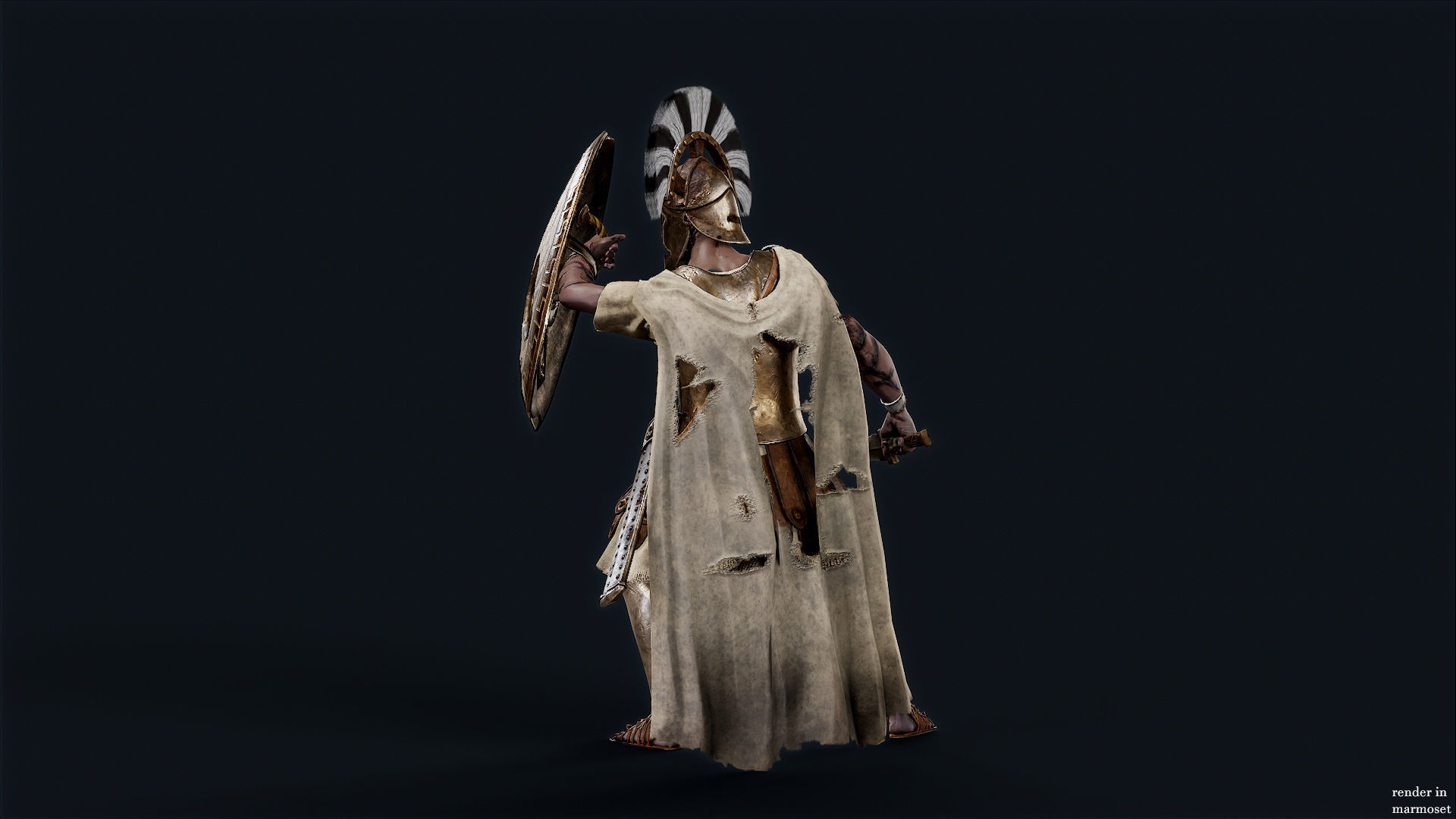 SPARTAN ROYAL GUARD UNDEAD 3 Low-poly 3D model_5