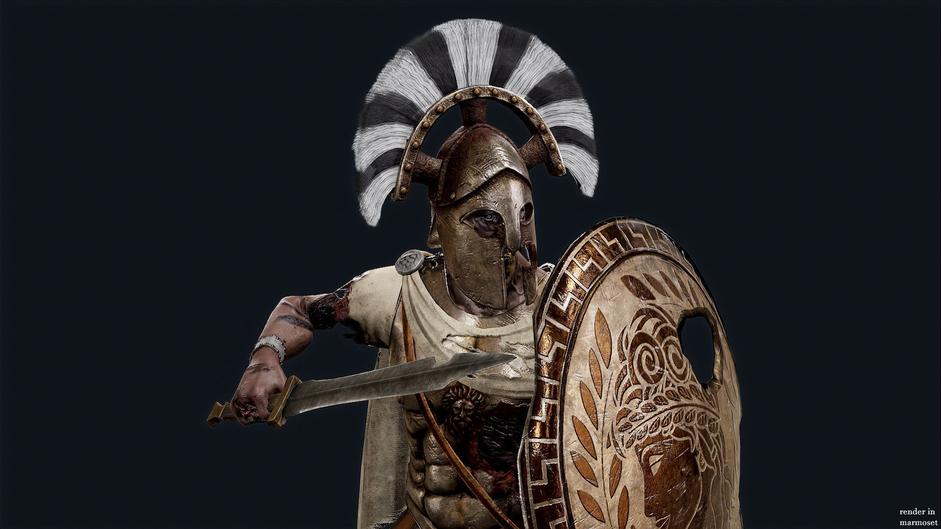 SPARTAN ROYAL GUARD UNDEAD 3 Low-poly 3D model_7