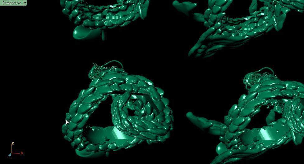 Dragon on a hexagon stone solid and hollow 3D print model_8