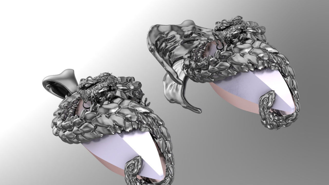 Dragon on a hexagon stone solid and hollow 3D print model_3