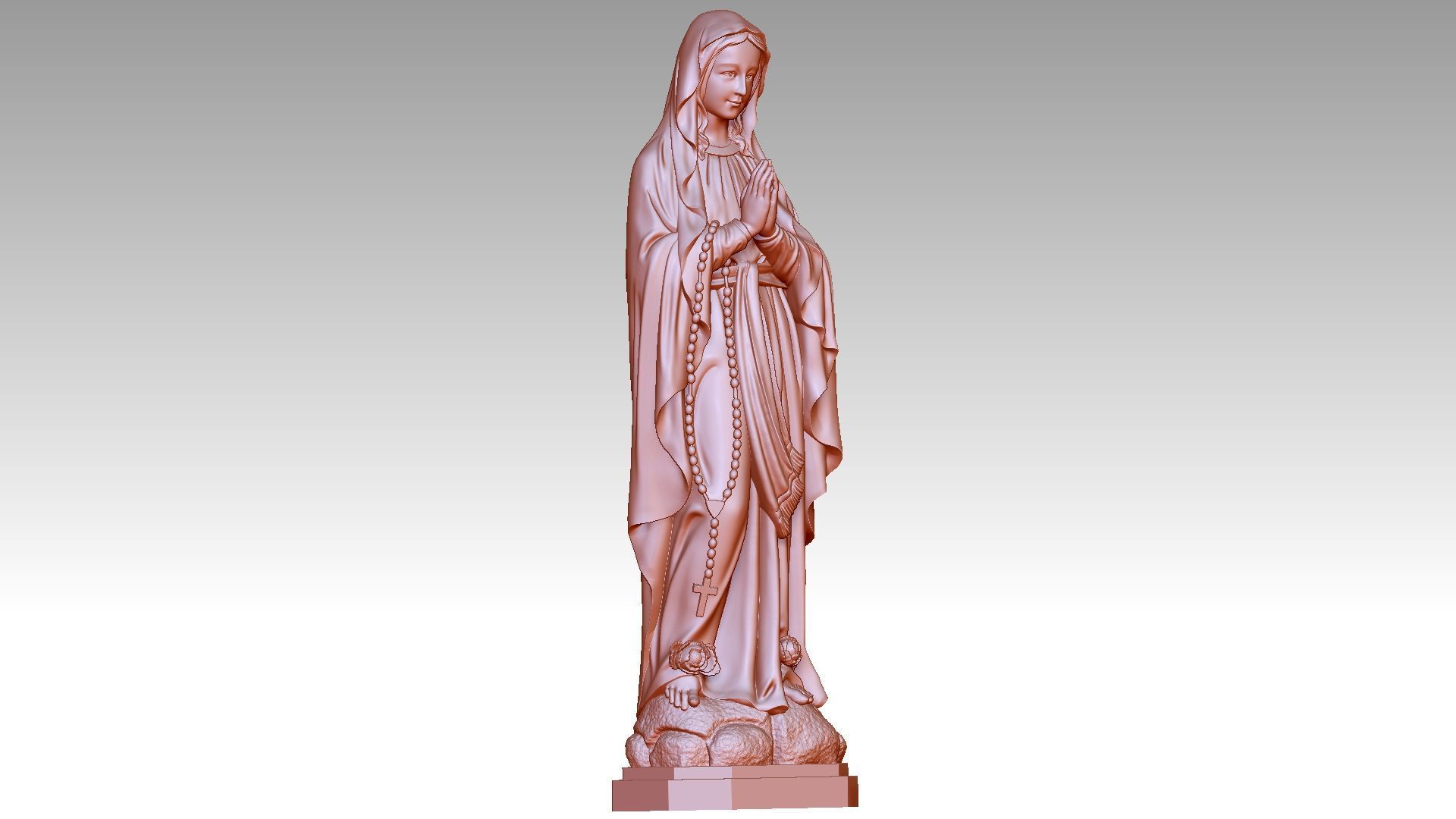 Virgin Mary of Lourdes 2 3D print model_7