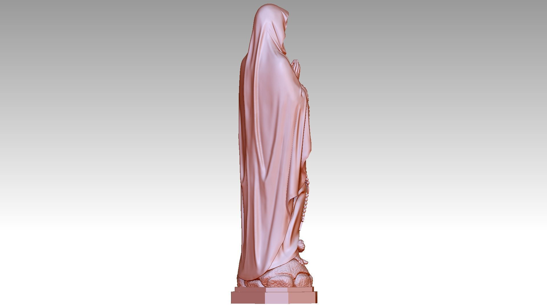 Virgin Mary of Lourdes 2 3D print model_5