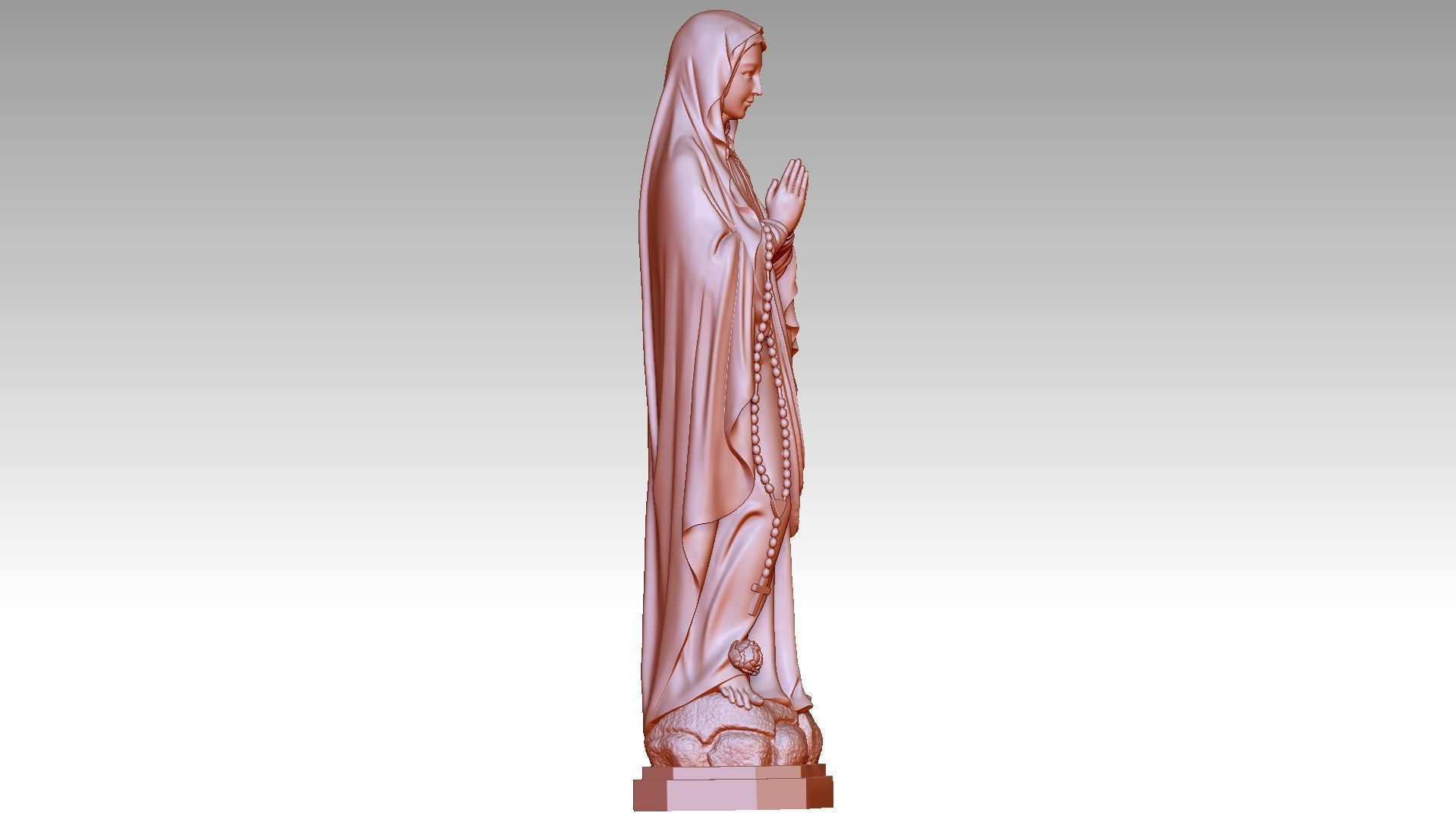 Virgin Mary of Lourdes 2 3D print model_6
