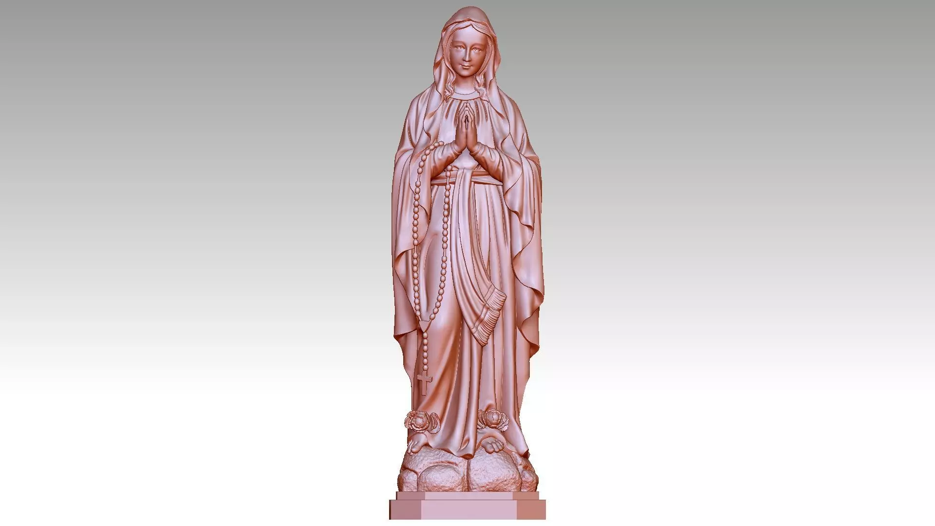 Virgin Mary of Lourdes 2 3D print model_0