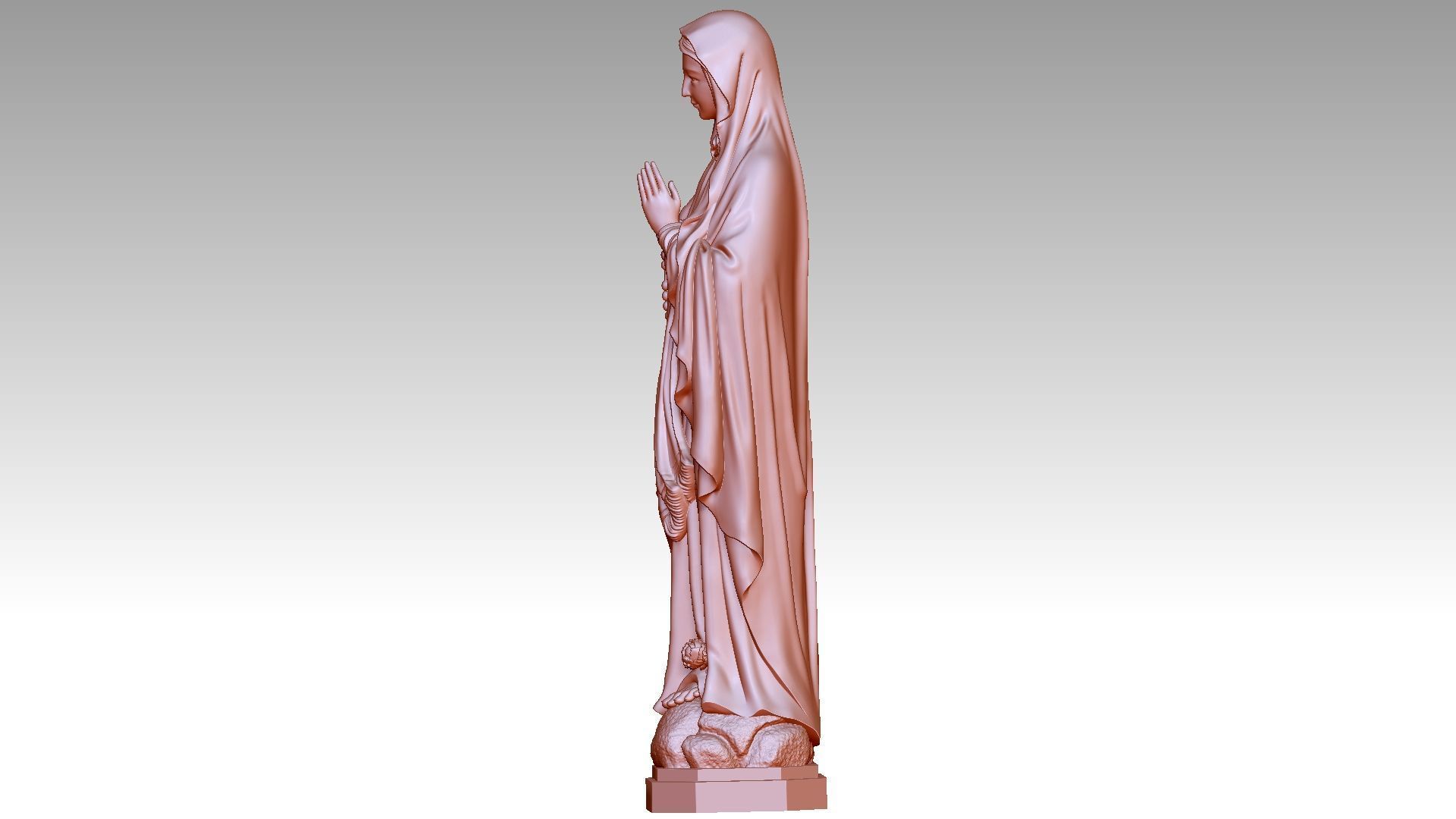 Virgin Mary of Lourdes 2 3D print model_2