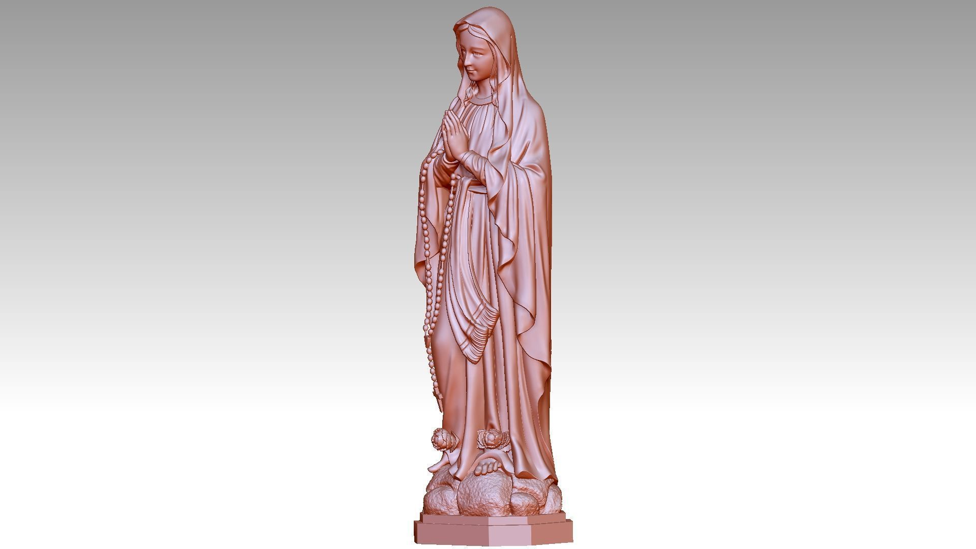 Virgin Mary of Lourdes 2 3D print model_1
