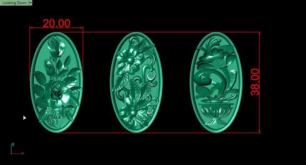 free gold flower frames Free 3D print model_4