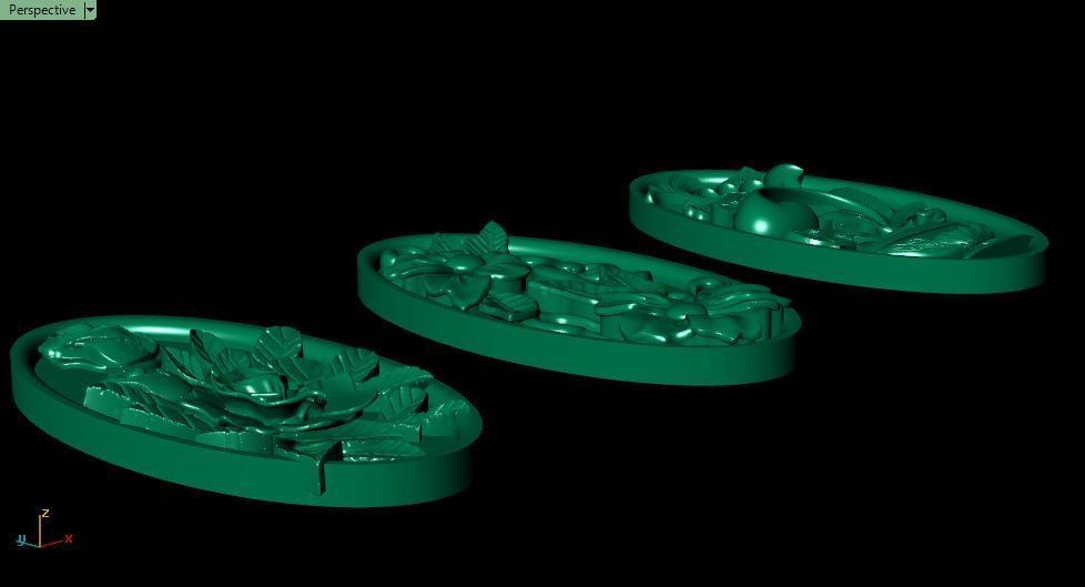 free gold flower frames Free 3D print model_2