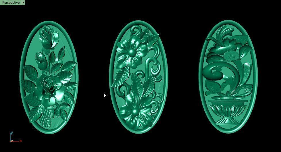 free gold flower frames Free 3D print model_1