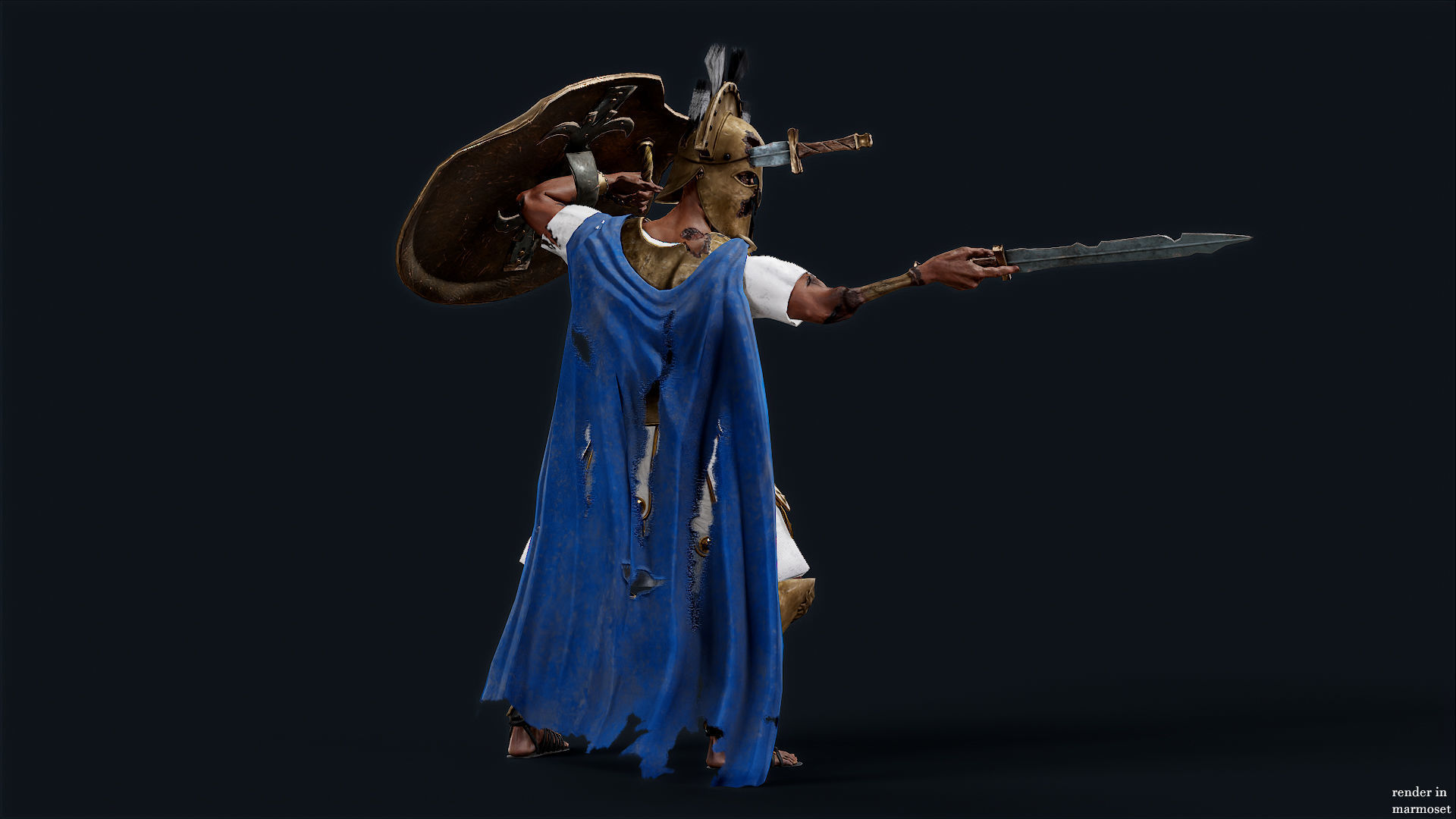 SPARTAN ROYAL GUARD UNDEAD 4 Low-poly 3D model_3