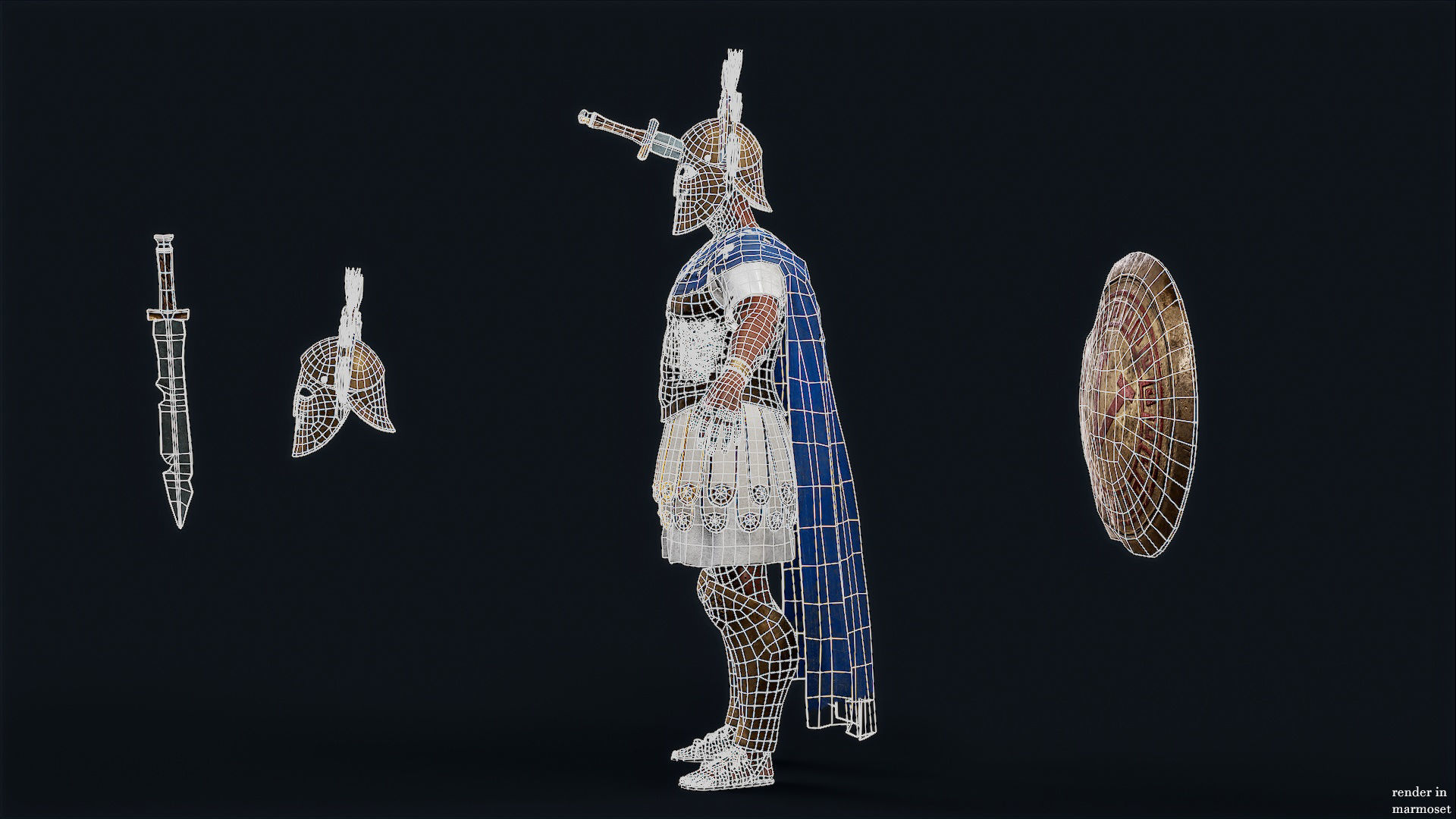 SPARTAN ROYAL GUARD UNDEAD 4 Low-poly 3D model_14