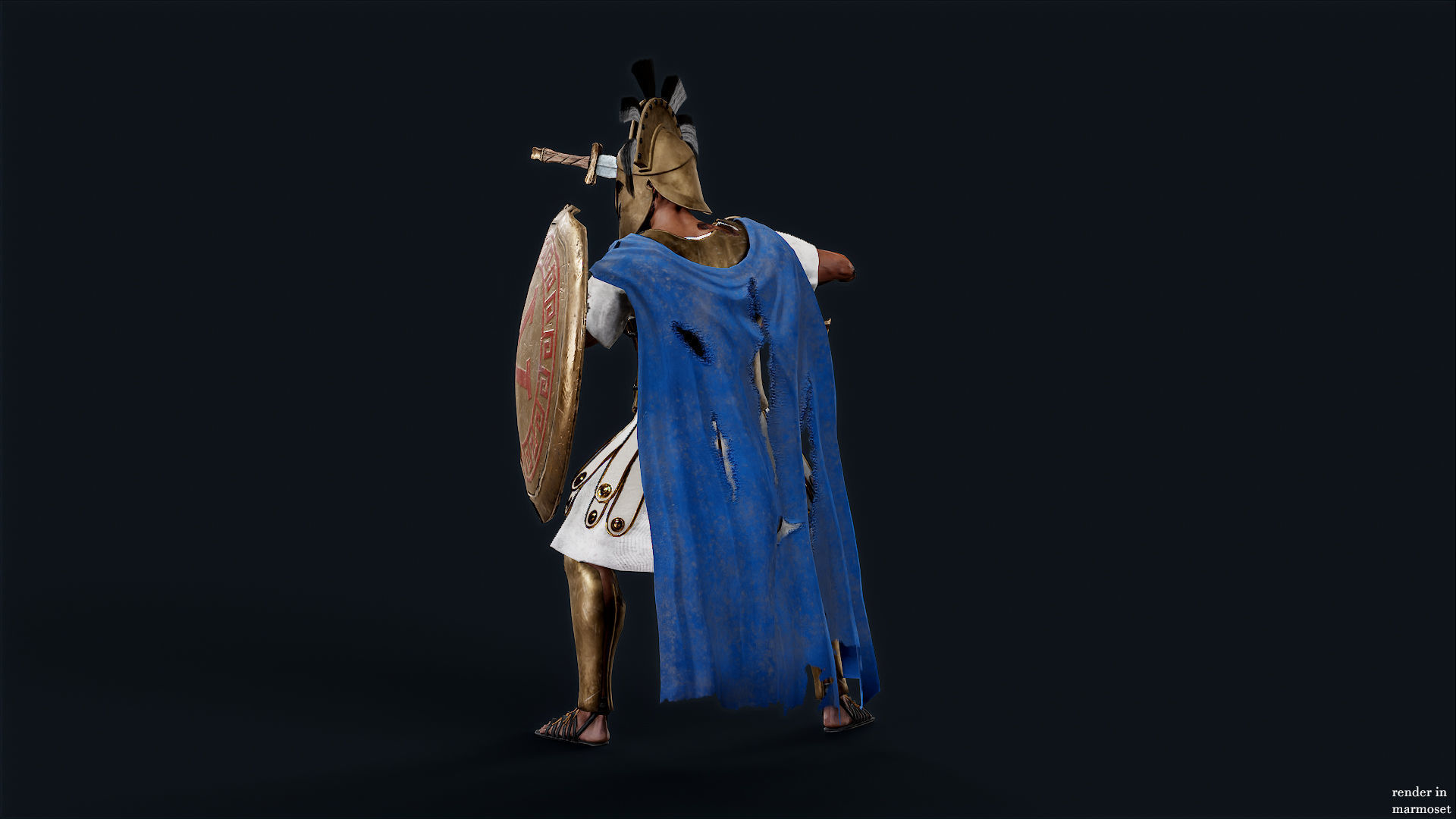SPARTAN ROYAL GUARD UNDEAD 4 Low-poly 3D model_4