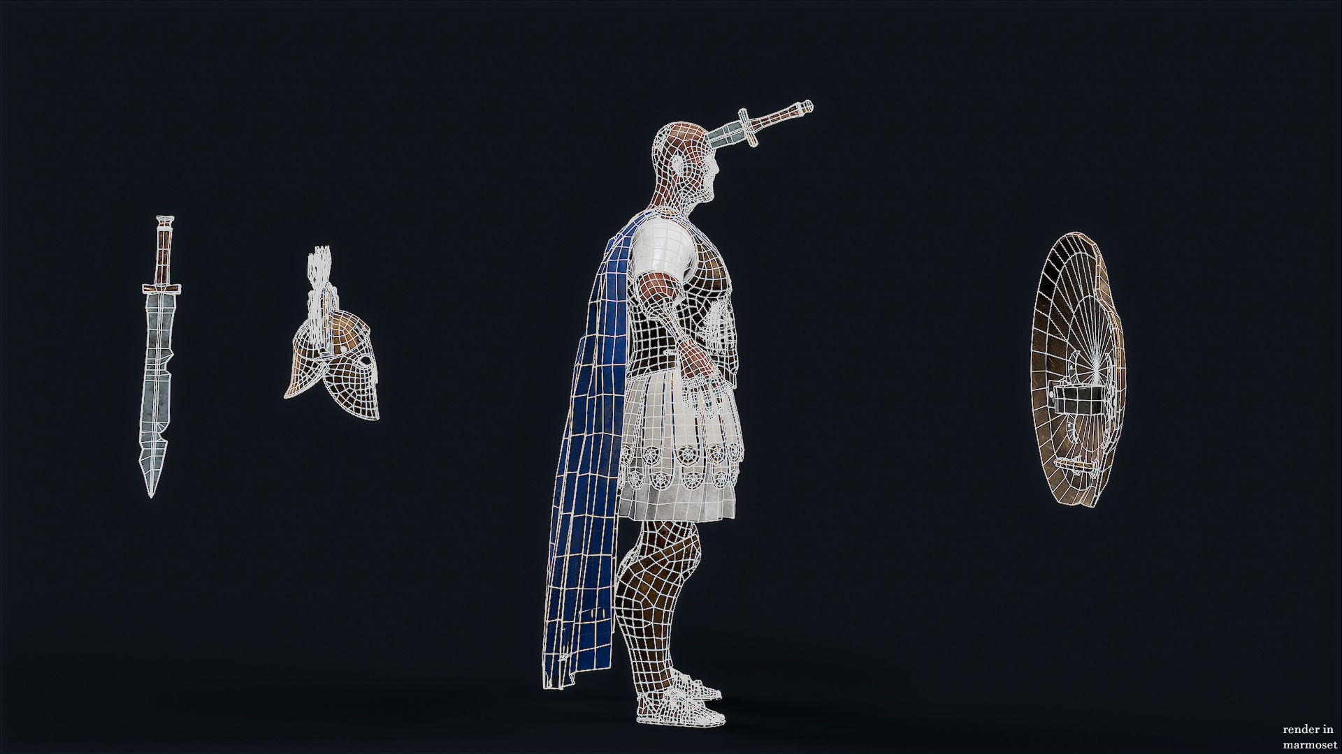 SPARTAN ROYAL GUARD UNDEAD 4 Low-poly 3D model_12