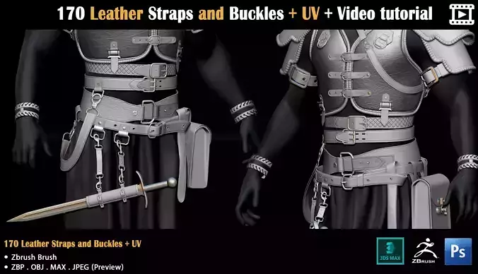 170 Leather Straps and Buckles - UV - Video tutorial