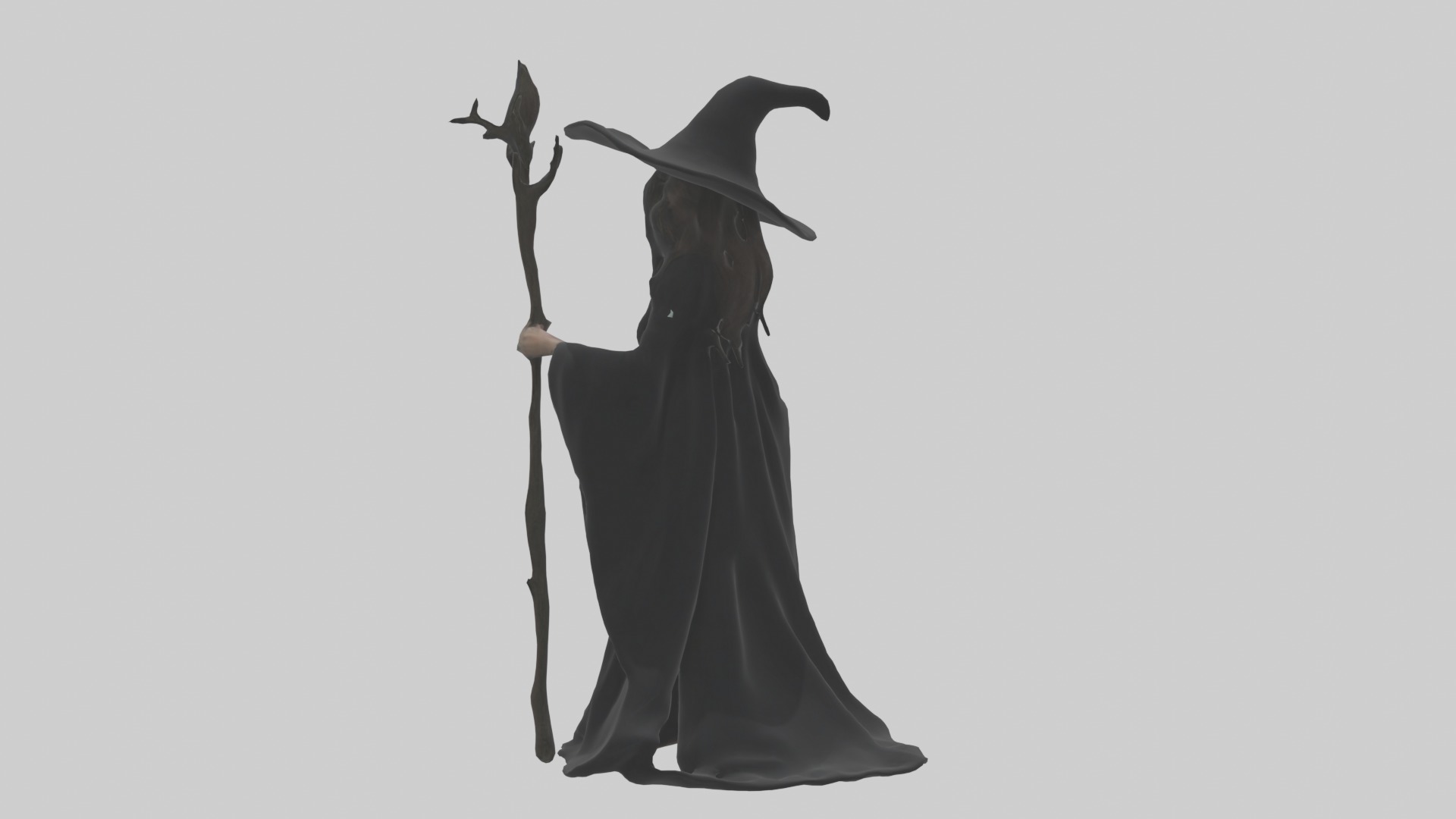Witch Model Low-poly 3D model_2