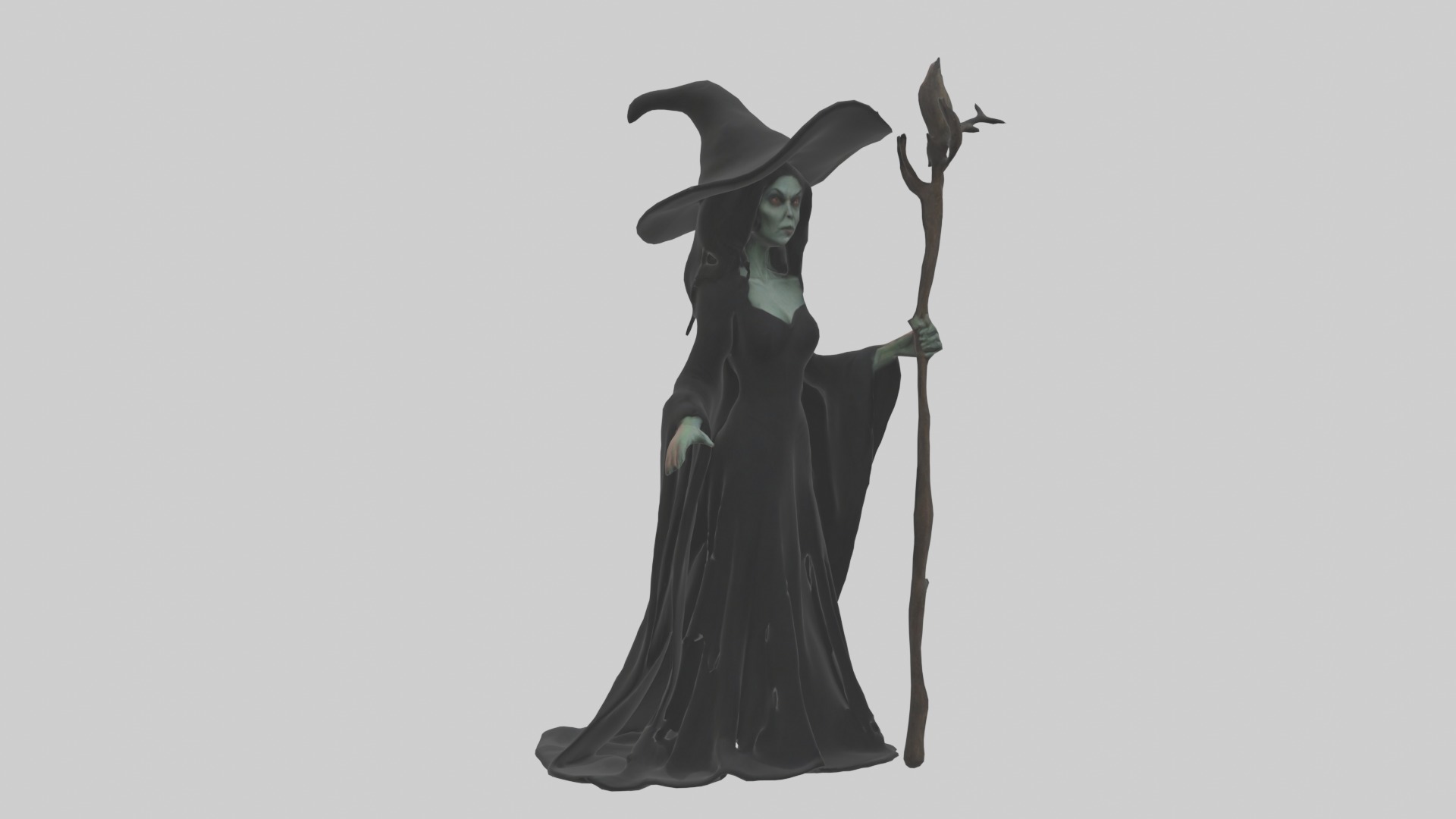 Witch Model Low-poly 3D model_5