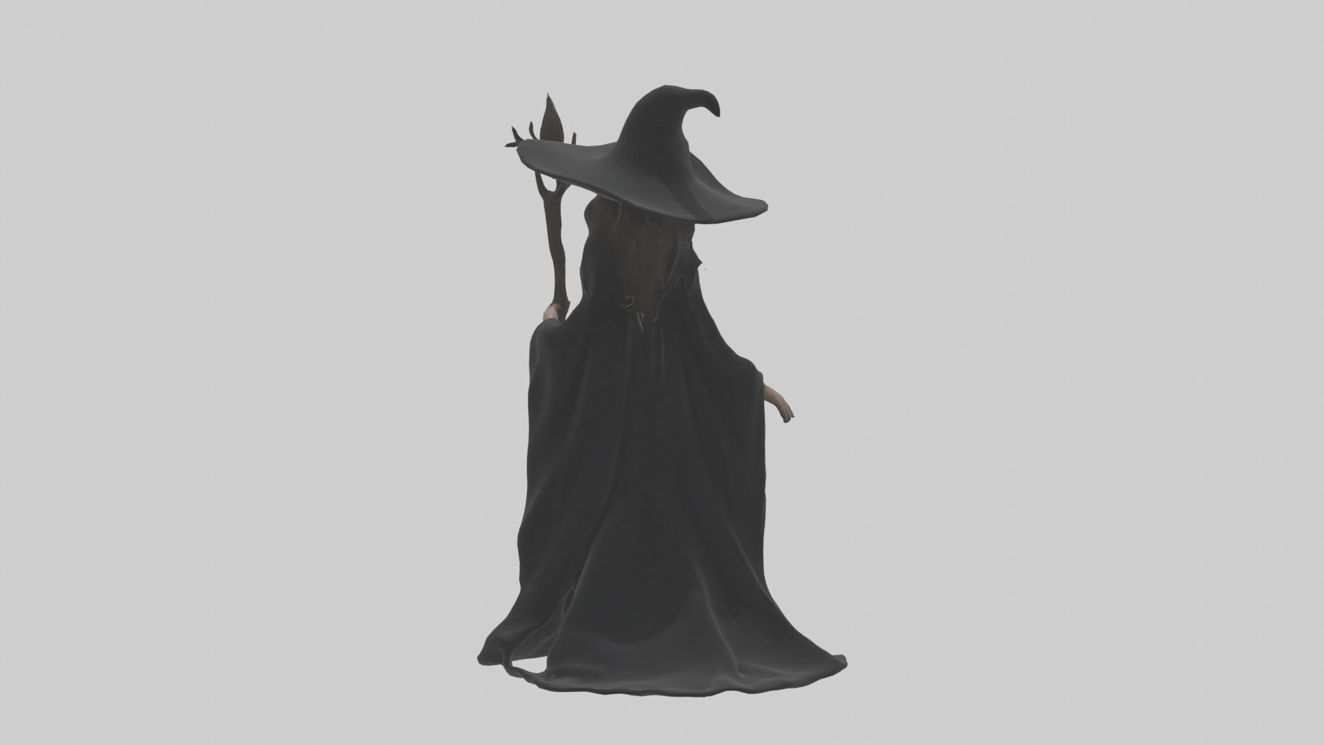 Witch Model Low-poly 3D model_1