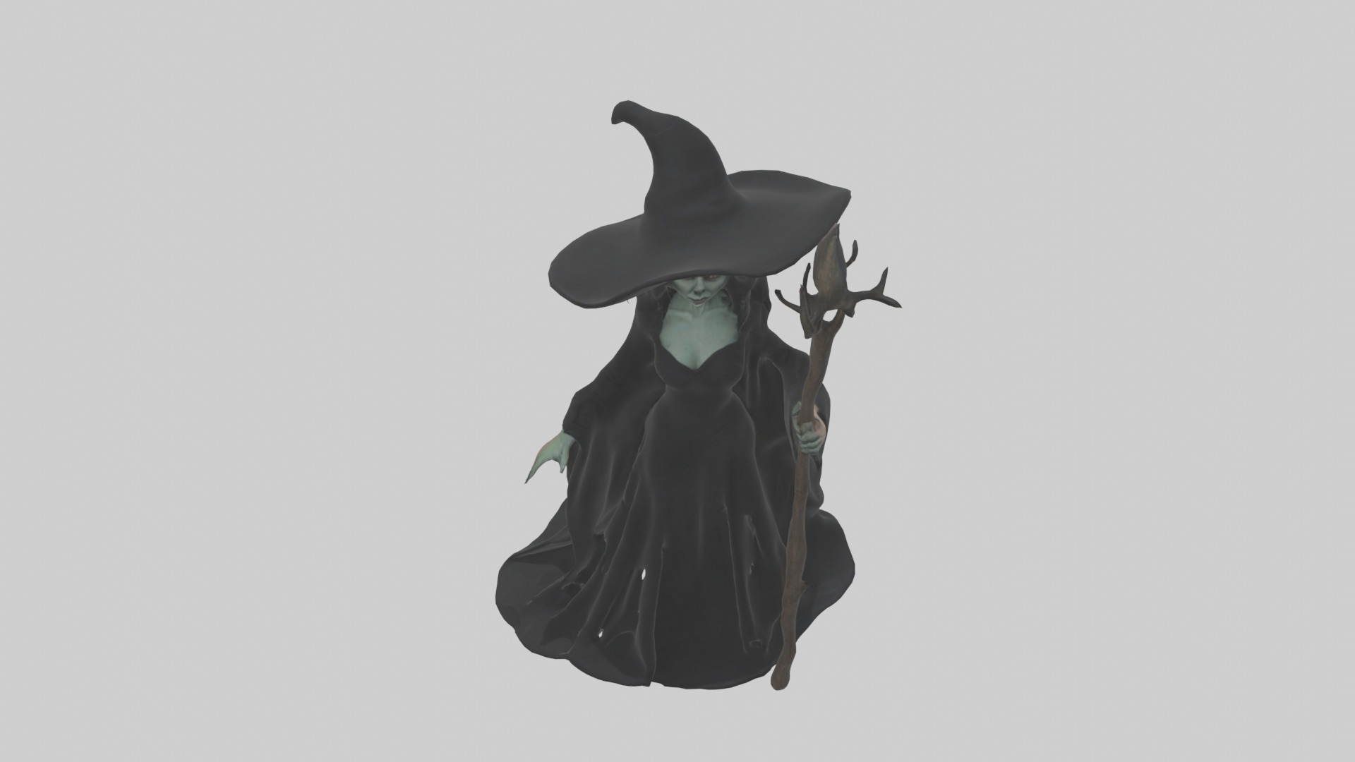 Witch Model Low-poly 3D model_10