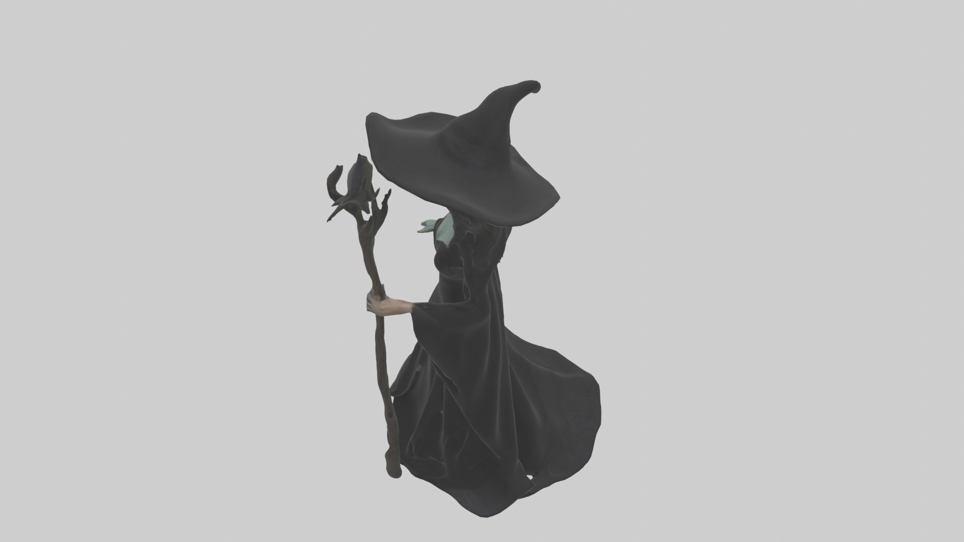 Witch Model Low-poly 3D model_11