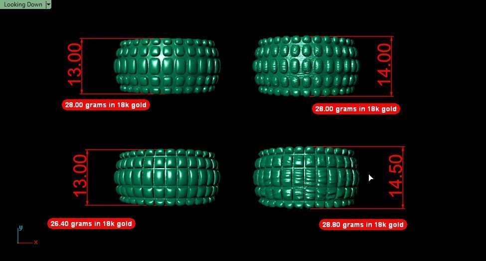 Bump gold rings 3D print model_6