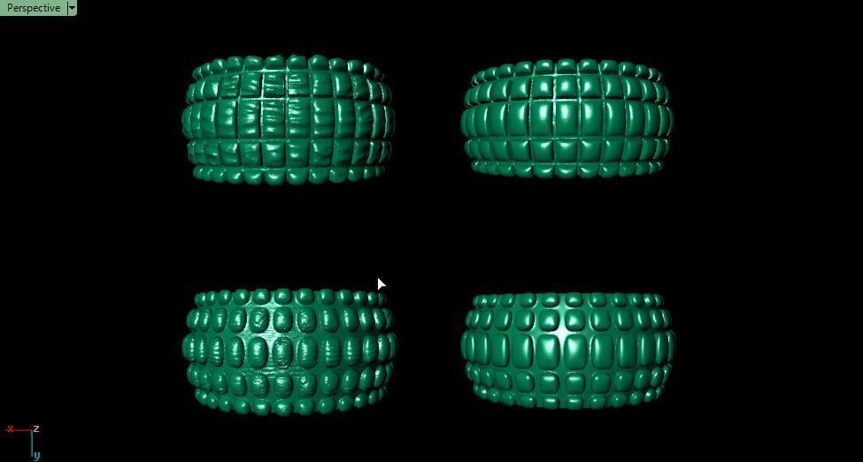 Bump gold rings 3D print model_3