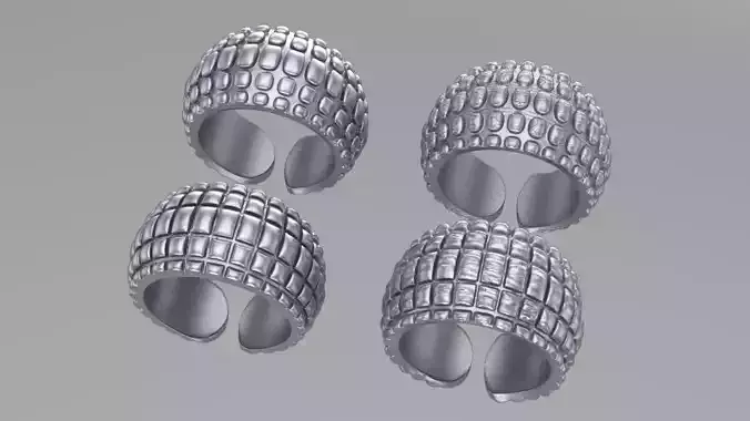 Bump gold rings 3D print model