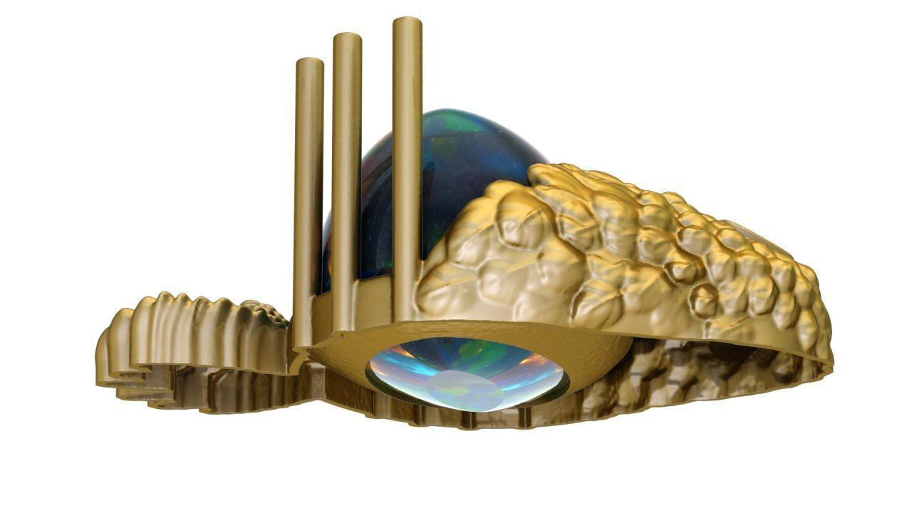 Hollow gold bird 3D print model_2