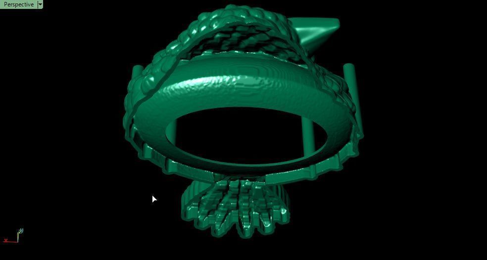 Hollow gold bird 3D print model_6