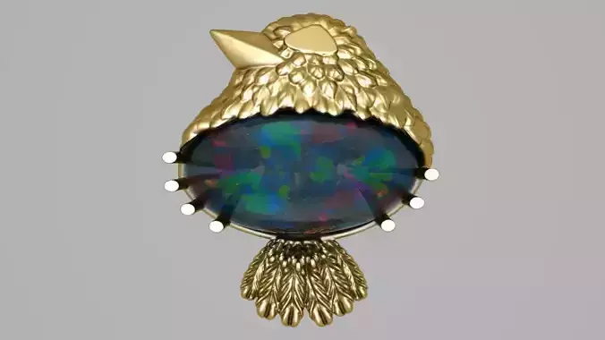 Hollow gold bird 3D print model