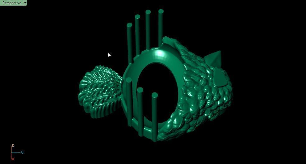 Hollow gold bird 3D print model_4