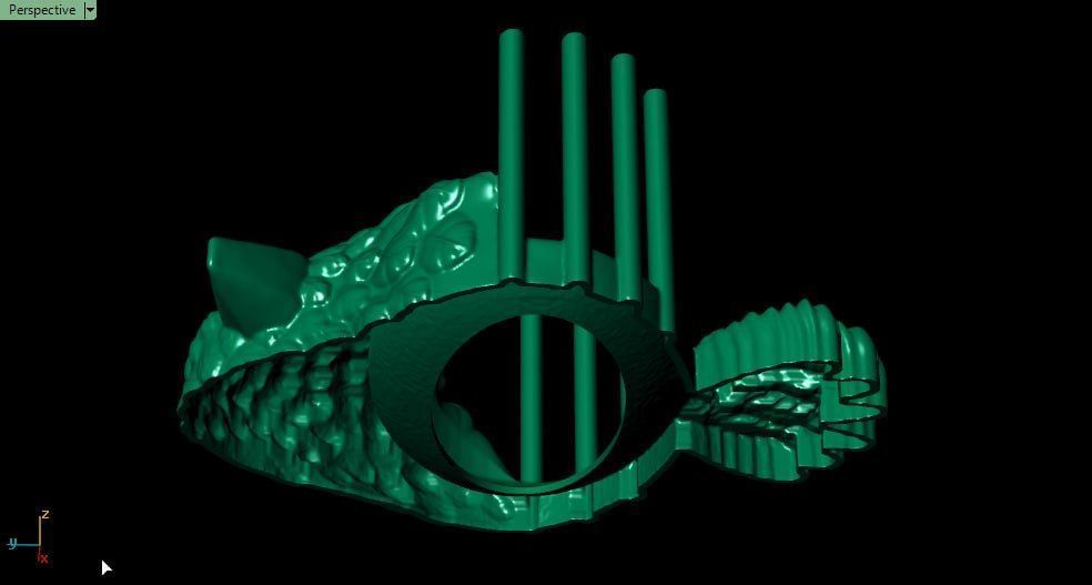 Hollow gold bird 3D print model_5