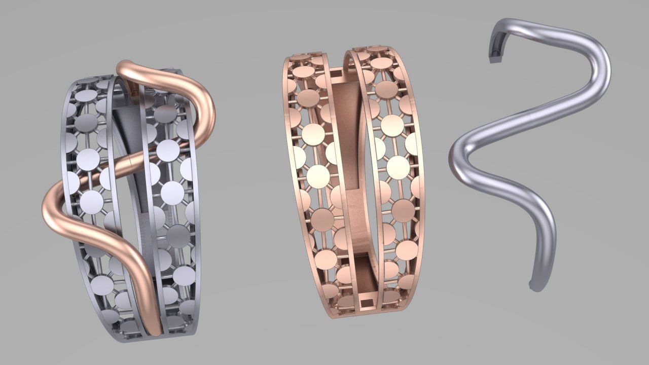 2nd two piece facet fusion gold ring 3D print model_2